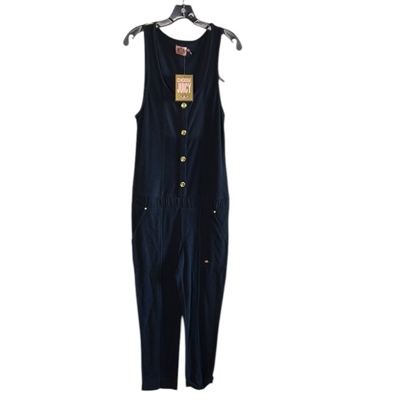 Y2K Juicy Couture Blue Jumpsuit.Terry cloth material,sleeveless,utility pockets - Picture 1 of 16